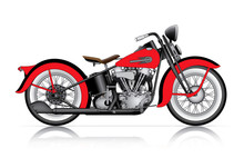 Red Classic Motorcycle