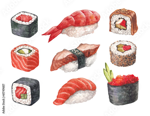 Tapeta ścienna Pyszne sushi. 