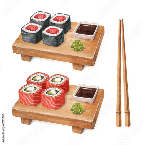 Tapeta ścienna Pyszne sushi. 