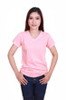 © geargodz - young beautiful female with blank t-shirt