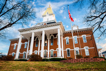 Historic Building With Gold Dome In Dahlonega, Georgia