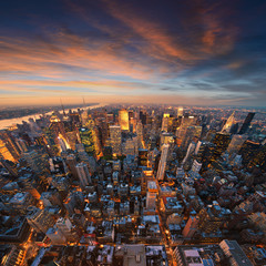 Fototapete - New York City skyline at sunset