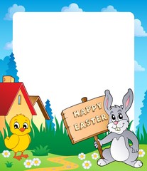 Sticker - Frame with Easter bunny topic 7