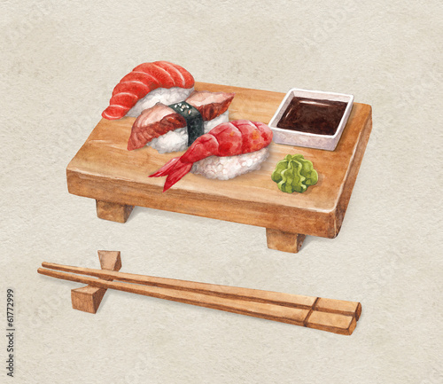 Tapeta ścienna Pyszne sushi. 
