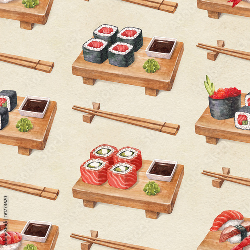 Tapeta ścienna Pyszne sushi. 