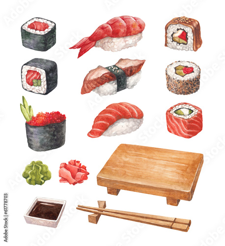 Tapeta ścienna Pyszne sushi. 