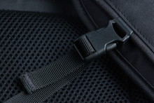 Black Plastic Buckle On Backpack