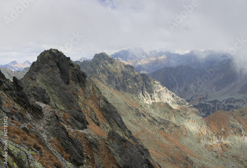Board z aluminiowym obramowaniem Poland, tatra mountains, tatry wysokie, zawrat, kozi wierch