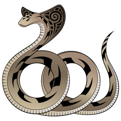 Wall Mural - Snake, Cobra in the form of a tattoo