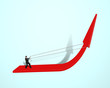 © TSUNG-LIN WU - businessman pulling up red arrow