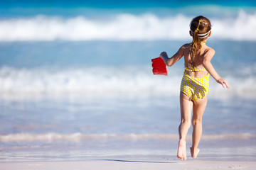 Cute little girl at beach