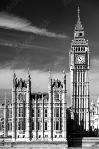 Obraz na płótnie canvas czteroczęściowy "tetraptyk" Big ben, dom parlamentu i most Westminster