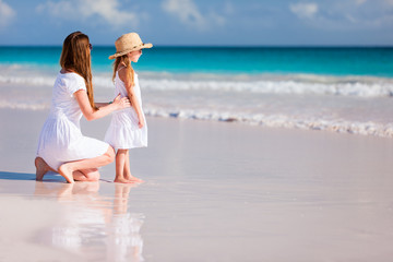 Mother and daughter at beach