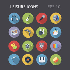 Wall Mural - Flat Icons For Leisure