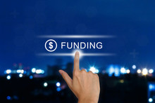 Hand Pushing Funding Button On Touch Screen