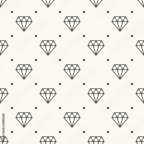 Board z aluminiowym obramowaniem Wektor bez szwu retro wzór, z diamentami.