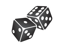 Vector Illustration Of Two Black Dice