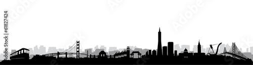 Photo San Francisco Skyline Silhouette vector