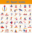 Set of 45 Olympic summer games icons