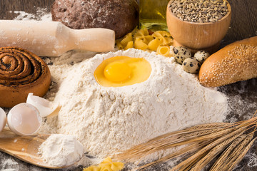 flour, eggs, wheat still-life