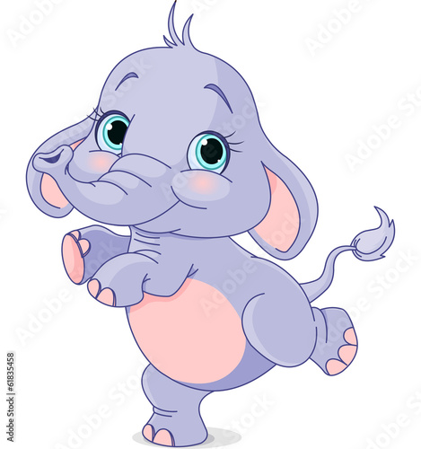 Naklejka dekoracyjna Dancing baby elephant