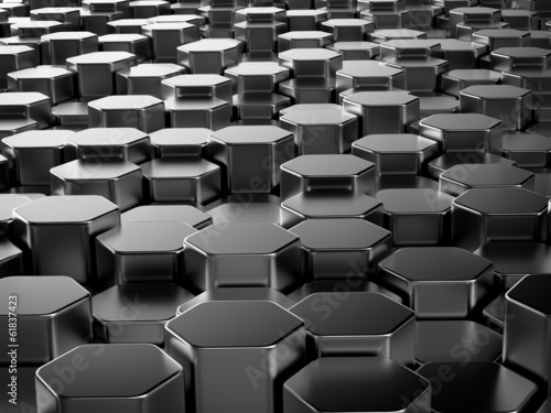 Fototapeta do kuchni Shiny hexagon metal bars background