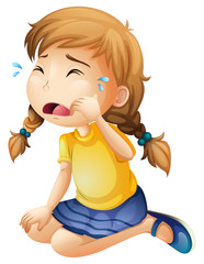 Sticker - A little girl crying