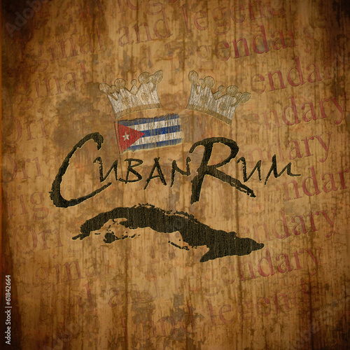 Nowoczesny obraz na płótnie Cuban Rum Vintage Label