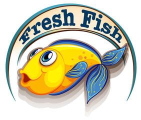 Sticker - A fresh fish label with a fish