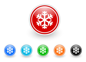 snow icon vector set