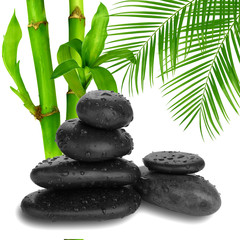  Zen pebbles. Stone spa and healthcare concept.