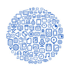 Poster - Abstract speech cloud of different web icons