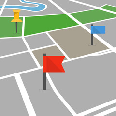 Poster - Abstract city map in perspective