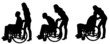 © majivecka - Vector silhouettes of people in a wheelchair.