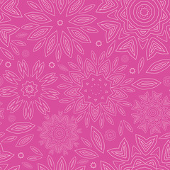 vector pink abstract flowers texture seamless pattern background