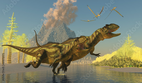 Obraz na płótnie canvas Dinozaury yangchuanosaurus