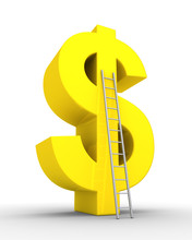 Dollar Symbol And A Ladder