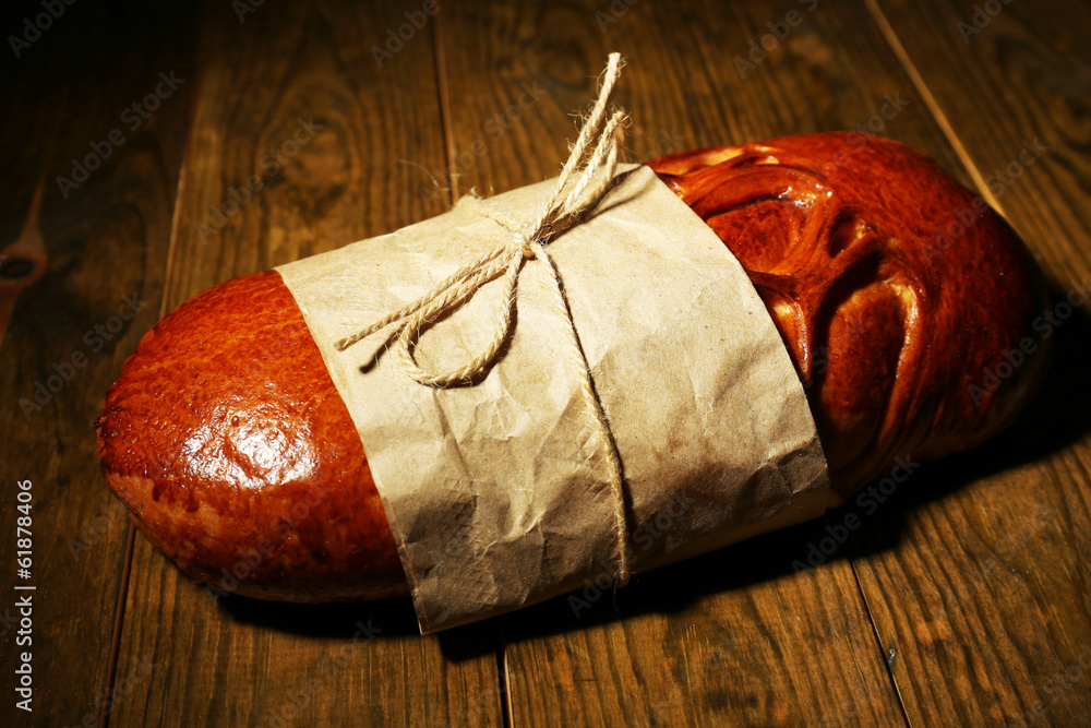Loaf of bread on dark background