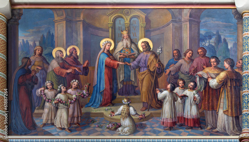 Fotoboard na płycie Wiedeń - ślub Maryi i Józefa w kościele karmelitów