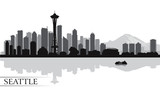 Fototapeta Las - Seattle city skyline silhouette background