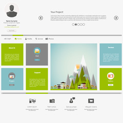 Wall Mural - eco flat metro web design template.