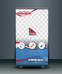 Wall Mural - Automobile Center Roll Up Banner Design