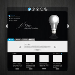 Professional website template in editable vector format