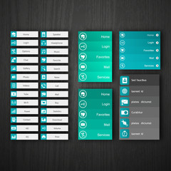 Wall Mural - flat web design elements, buttons, icons. templates for website.