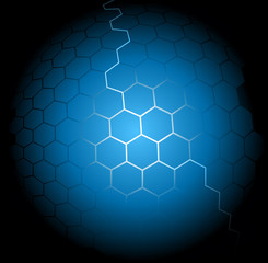 Wall Mural - Blue abstract hexagon background