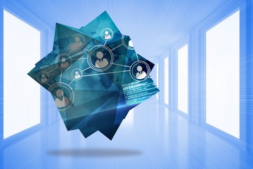 Poster - Composite image of interface on abstract screen