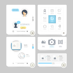 Wall Mural - set of flat concept elements for web and mobile services