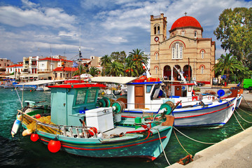 Wall Mural - pictorial idyllic greek islands - Aegina