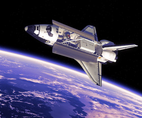 Wall Mural - space shuttle in space