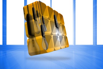 Aufkleber - Composite image of light bulbs on abstract screen